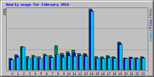 Hourly usage for February 2019